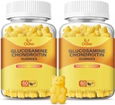 Vegan Glucosamine Chondroitin Gummies, Support Dodatek pro dospělé muže a ženy, 1500mg Extra síla Glucosamine s Chondroitin MSM Turmeric Elderberry pro zdraví