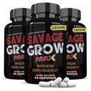 Odůvodněné laboratoře (3 Pack Savage Grow Max 1600MG Pokročilé mužský ústrojí 180 Kapsle