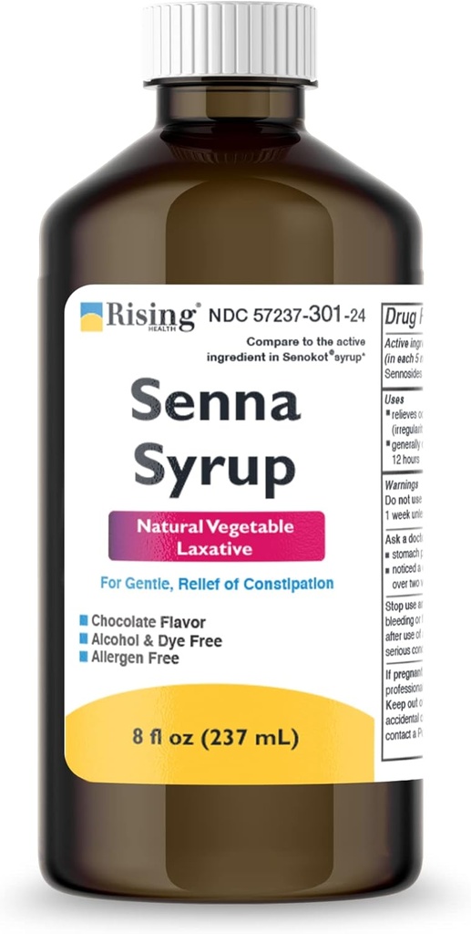 Rostoucí zdraví Přírodní zelenina Laxativní - Senna Sennosids Syrup 8, 8 mg / 5 ml - Zácpa Relief - Čokoláda Flavor - Ve srovnání se Senokot ® Syrup