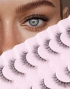 Pouze všechny přírodní řasy Wispy řasy přírodní vzhled falešné řasy přírodní Flared oční řasy False oční řasy Měkké nadýchané řasy 7 páry D1 přírodní (6- 13MM)