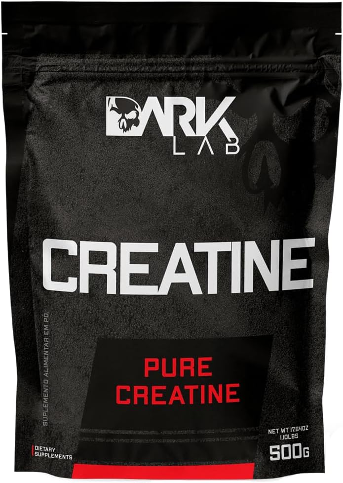 Dark Lab Creatine Monohydrát 166 Podání, 100% Čistá Creatine 500g, dodatek pro podporu budování svalů, zvýšená síla, energie a lepší atletický výkon