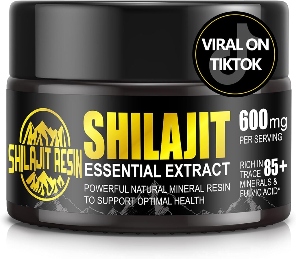 Boysea Shilajit Pure Himalayan Organic Shilajit Resin - Gold Stupeň 100% Shilajit Dodatek - Přírodní Shilajit Resin s 85 + Trace Minerály & Fulvic Acid for Focus & Energy, Imunity, 50 Grams