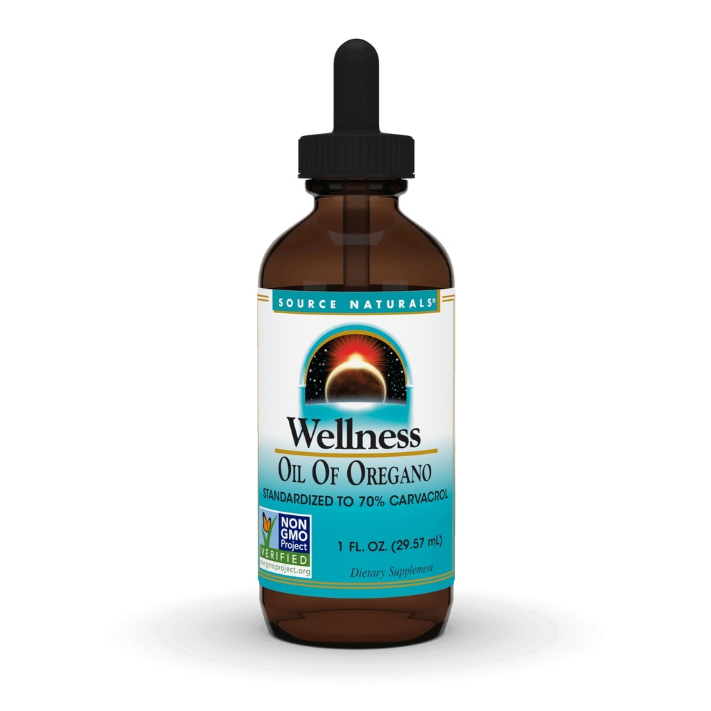 Zdroj Naturals Wellness Oil of Oregano, standardizované na 70% Carvacol * - 1 Fluid oz