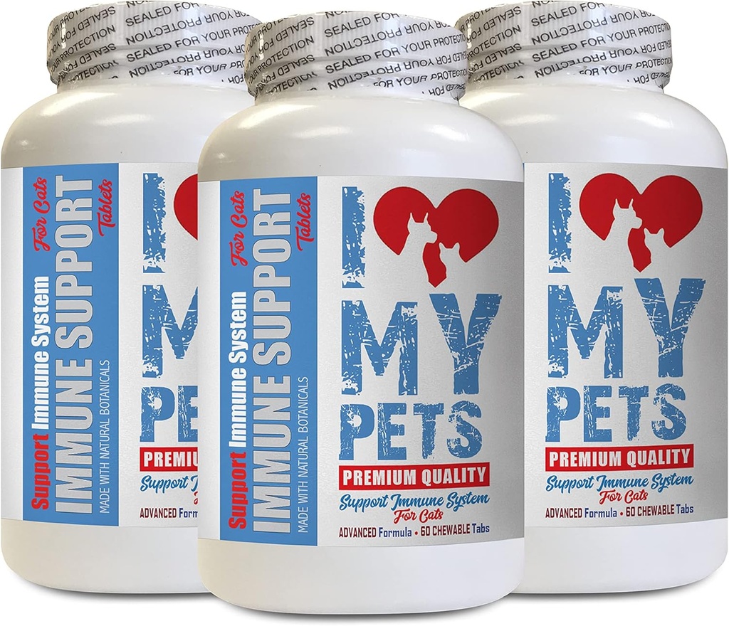I LOVE MY PETS LLC cat Imunitary Supplement - CAT Imunní podpora - Booster - Zdravý dodatek - Selen pro kočky - 180 procedur (3 láhve)