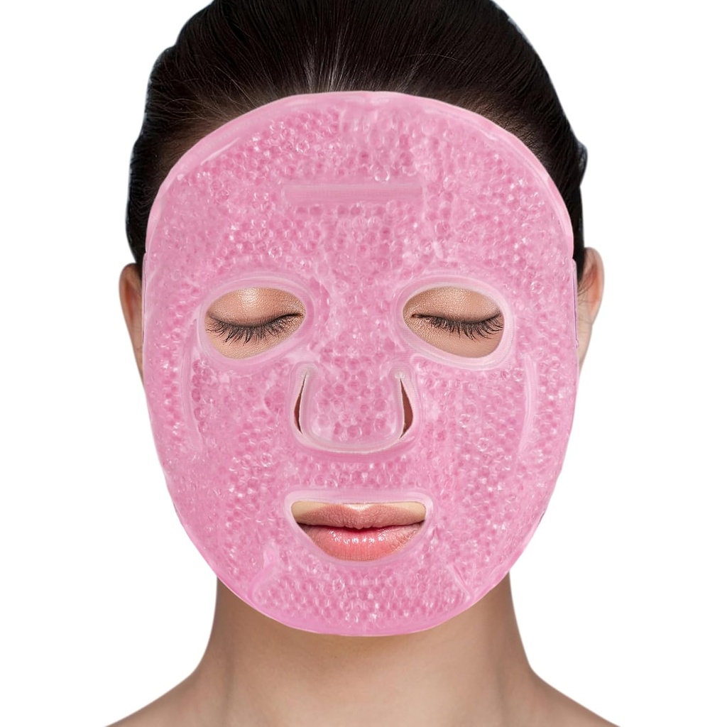 LotFancy Face Ice Pack, Reuse Ice Face Maska, Gel korálek studená tvář Oční maska, Teplá studená komprese pro Pufness, Obličejová rutina, Post- chirurgické zotavení, Bolest hlavy, Péče o pleť, Post Laser Care