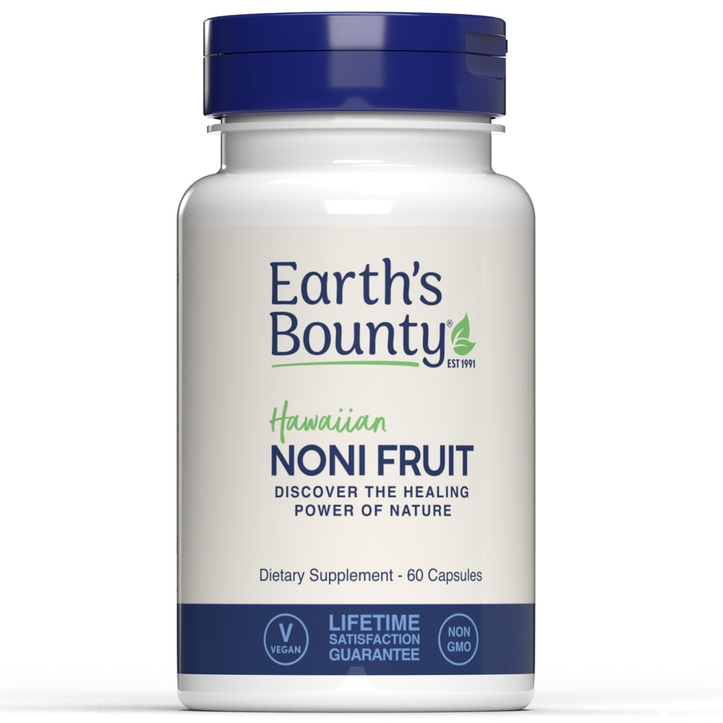 Země je Bounty Hawaiian Noni ovocné kapsle - 60 Veggie Caps - Zdravý imunitní systém a společná zdravotní podpora - 100% přírodní a čisté Noni - Vegetariánské