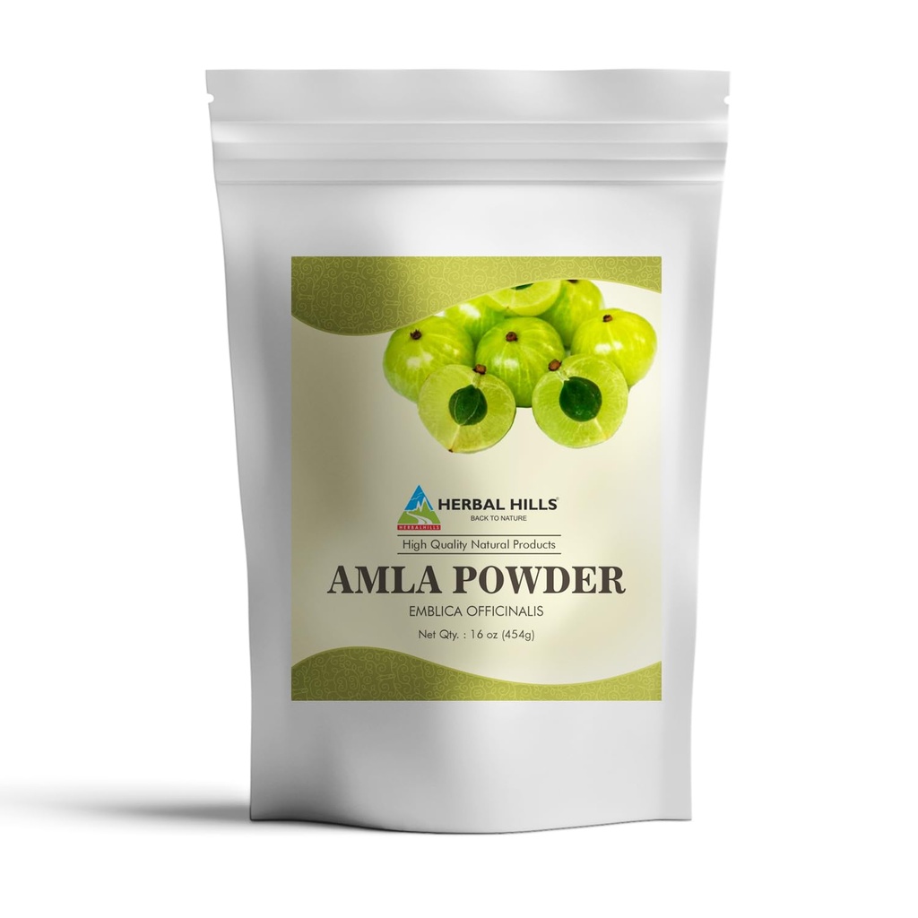 HERBAL HILLS Amla Powder 454 GMS Indian Gooseberry Emblica Officinalis bohatý na antioxidant (16 Ounce Pack po 1)
