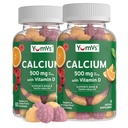 YumVs vápník 500 mg s vitaminem D3 - Maliny a pomerančové aroma vápník vitamín D gumy, žvýkací doplněk vápníku pro děti a dospělé, vitamín D vápník gumy (60 Počet (balení po 2))