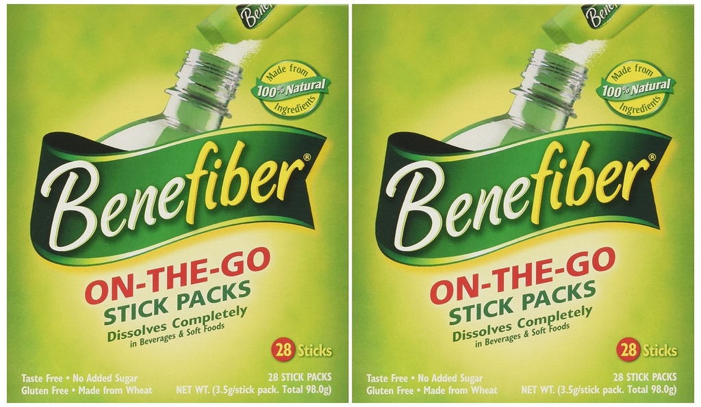 Benfiber Stick Pack Fiber dodatek, Chuť zdarma, Rozpustí zcela 28-4g (0.14oz) 2PACK CELKEM 56 Sticks