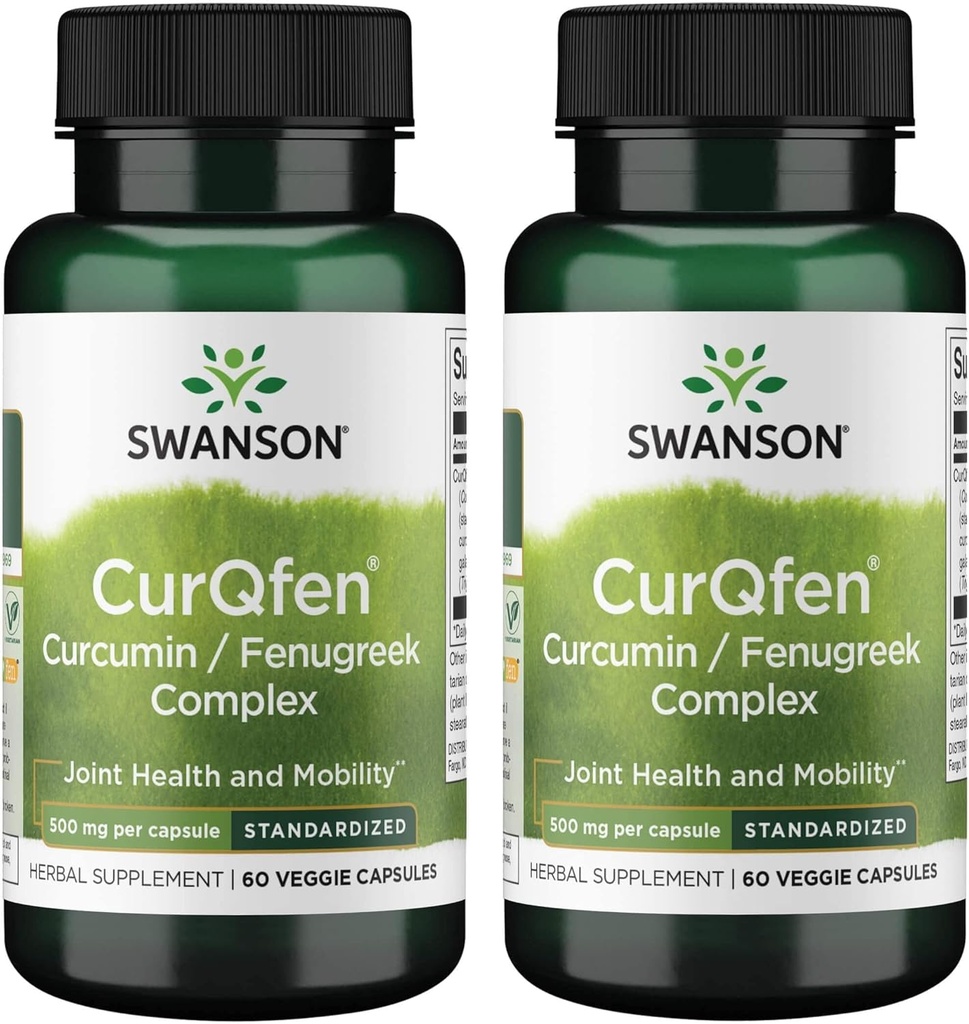 Swanson Controlled Release Curqfen Curcumin / Fenugreek Complex 60 Veg Kapsle (2 balení)