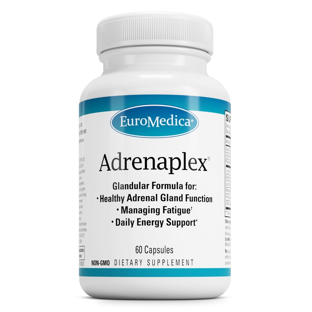 EuroMedica Adrenaplex - Doplněk funkce nadledvin Gland - Doplněk podpory dásní s vitamíny C & B6 - Podporuje zdravé funkce nadledvin - Držet mimo dosah dětí - 60 Kapsle
