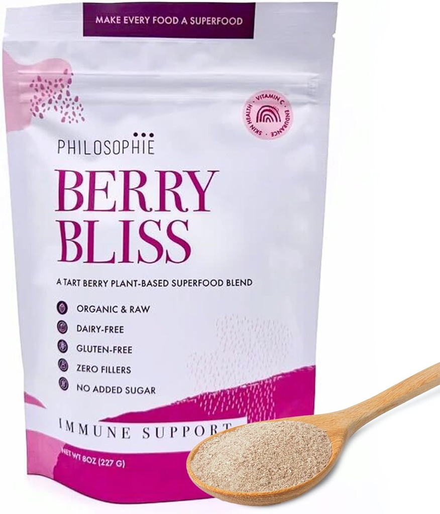 Philosophie Plant Based Superfood Powder - Vegan Protein Powder with Rice Protein, Maca Root Powder & Acai Berry - Organic Dairy Free Superfood Blend - Protein Powder Without Umělé sladkosti
