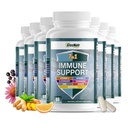 GreeNatr 7 v 1 doplněk imunitní podpory s vitamínem C, Vitamin D3, zinek 50mg, Quercetin, Echinacea Purpurea, Sambucus Elderberry a Ginger pro kompletní imunitní obranu - 60 Kapsle (12 Lahvičky)