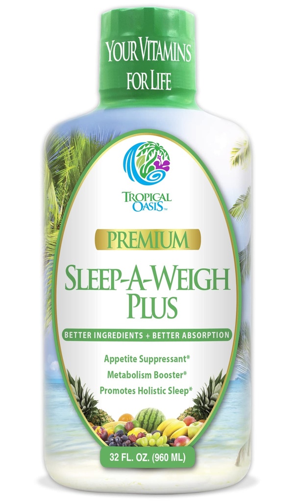 Sleep- A-Weigh Plus CLA124; Liquid Sleep Multimineral CLA124; Natural Sleep, Stress & Weight Loss Aid CLA124; w / Collagen, L-Carnitin, L-lysin, Tonalin CLA, Apple Cider ocet, 5-HTP, Vitamins CLAN124; Non- GMO CLAN124; 32 Serv