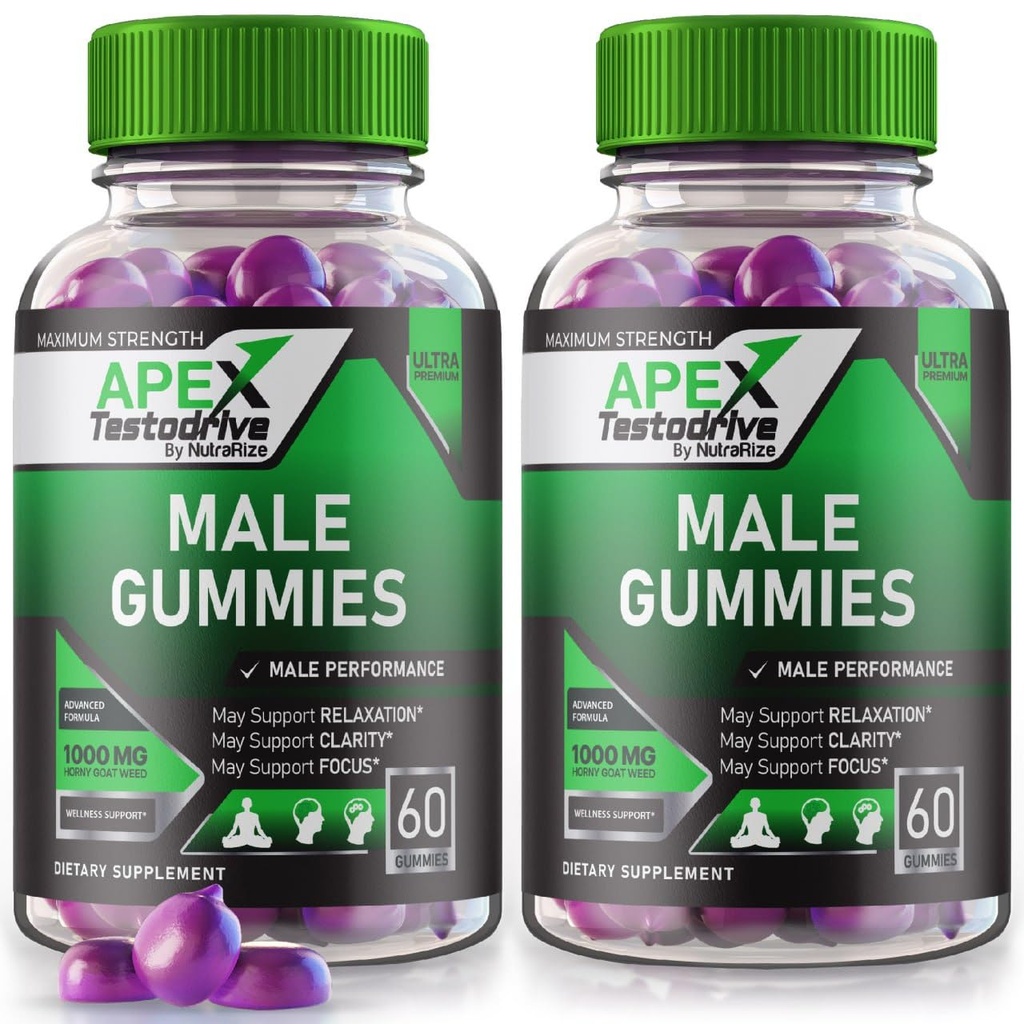 (2 Pack) Apex Testodrive, Apex Testodrive Dietní dodatek pro muže, Apex Testodrive Won All- Natural Formule pro celkový Wellness a Peak Performance, Apex Testo Drive Gomitas Review (120 Gummies)