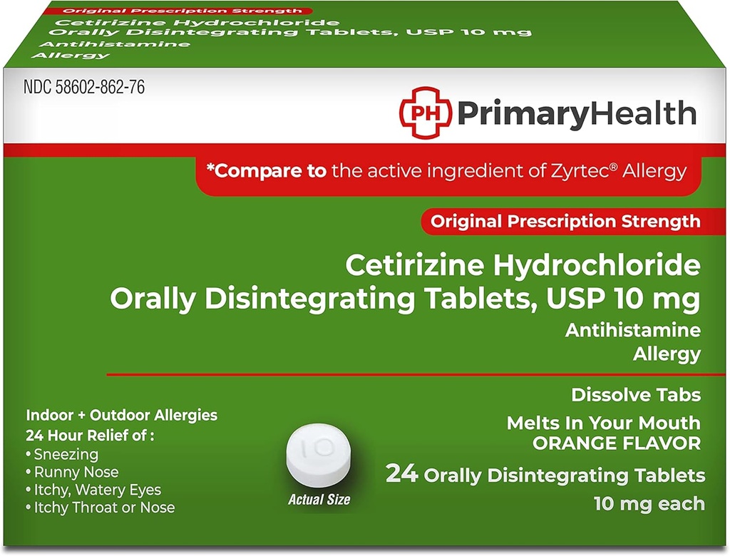 Cetirizin Hcl, 10mg Odt, 24 Počet, 24 Počet