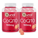 Qunol CoQ10 Gummies, CoQ10 100mg, Delicious Gummy doplňky, Pomáhá podporovat srdce zdraví, Vegan, gluten zdarma, Ultra vysoká absorpce, 2 měsíce dodávky (60 Počet, Balení 2)