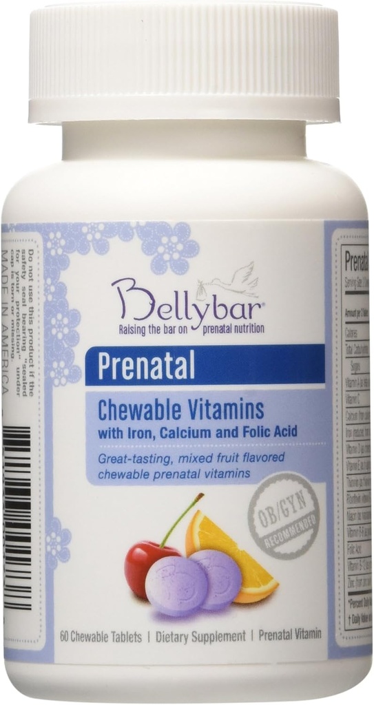 Prenatální žvýkací vitamín podle Bellybar 60 tablet