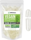 XPRS Nutra Velikost 3 Prázdné kapsle - 1000 Počet čiré prázdné Veganské kapsle - Vegetariánské pilulky - DIY Zeleninové kapsle Plnicí - Veggie Pill Caps