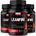 FORCE FACTOR LeanFire, 3- Pack, Pre Workout Energy Pills s Green Tea Extract a kofein zvýšit energii, Build Lean Muscle, Zlepšit atletický výkon, a zvýšit koncentrace, 90 Kapsle