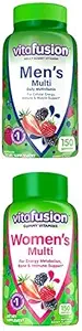 Svazek vitafuze Dospělé Gumové Vitamíny pro muže, Berry Ochucené Denní Multivitamíny pro muže, 75 Day Supply, 150 Count + Vitafusion Womens Multivitamin Gummies, 75 Days Supply, 150 Count