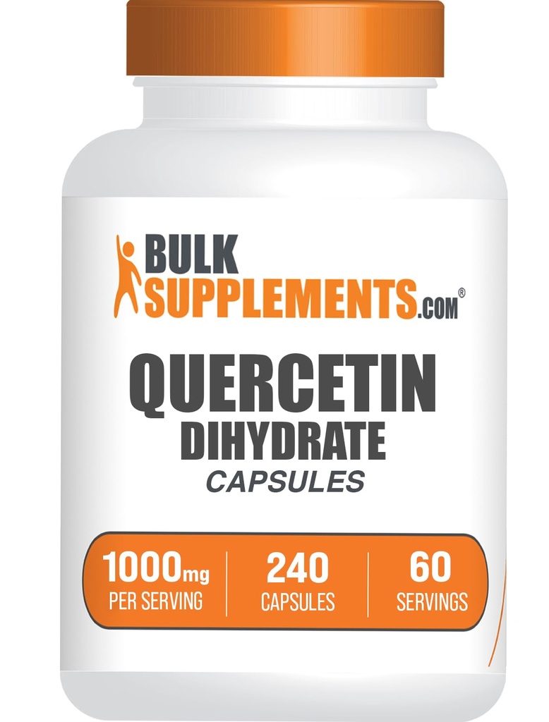 BulkSupplements.com Quercetin Dihydrát Kapsle - Quercetin Doplňky, Antioxidanty Dodatek - 4 Kapsle per Serving, 240 Počet (Balení po 1)