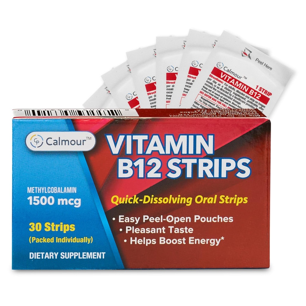Vitamin B12 pruhy 30 Balení 124; Easy Oral Disolvable Mint Ochucené proužky 124; 1500 mcg pruhy 124; VIT B12 Rozpustit pod jazykem 124; Methylkobalamin B-12 Vitamin Formule 124; Vegan Friendly & gluten zdarma