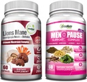 GreeNatr Energy Boost Plus Menopauza Support Bundle: Náš Houbový dodatek poskytuje přírodní energie Boost, Podpora trvalé Vitality + Bylinné Menopauza Komplex pro horké záblesky, Noční poty