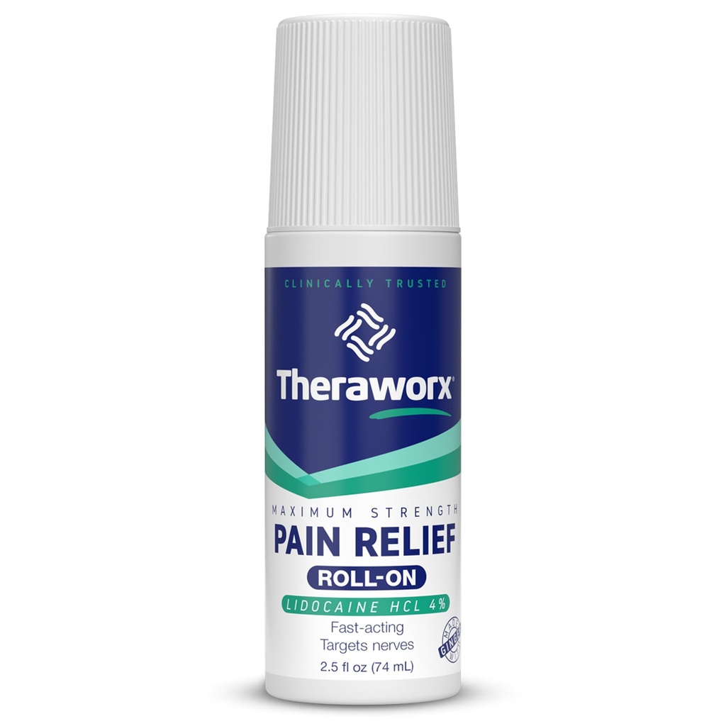 Theraworx Maximální síla bolest Relief Roll- On s Lidokain, Fast- působící - 2.5 Oz - 1 Počet
