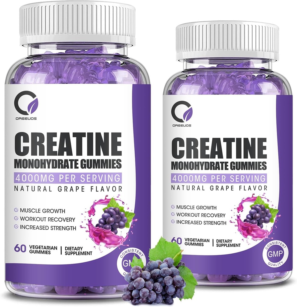 Tvorba Monohydrát Žvýkačky Svalová síla pro muže a ženy, Energy Boost Pre Work Dodatek - Grape Flavor