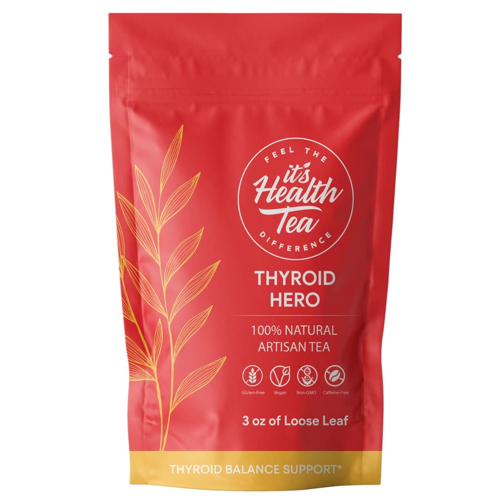 Tyroid Hero - Bylinný čaj pro štítnou funkci & Balance Podpora 124; 8 Funkční Byliny 124; Caffeine- Free Caffer 124; 35 Tea Bags Zahrnuto *