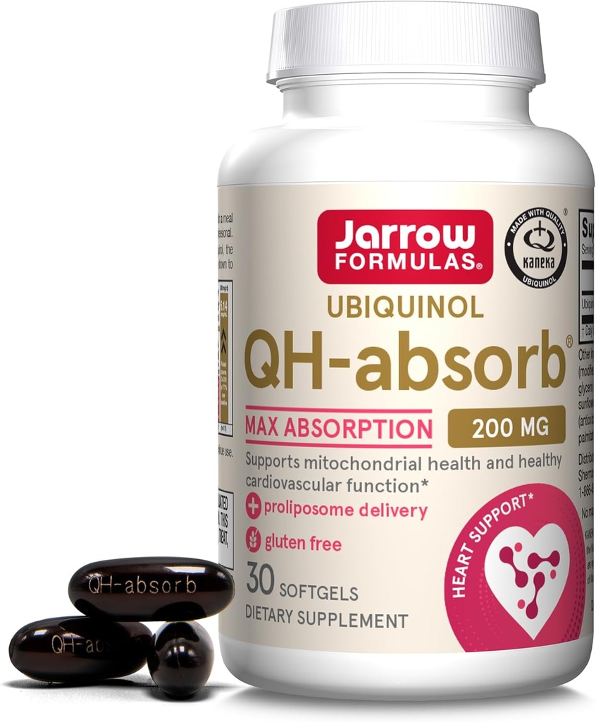 Jarrow Applicas CoQ10 200mg Softgels - 30 denní dodávka, Ubiquinol Co Q 10 dodatek pro kardiovaskulární zdraví, 30 Softgels