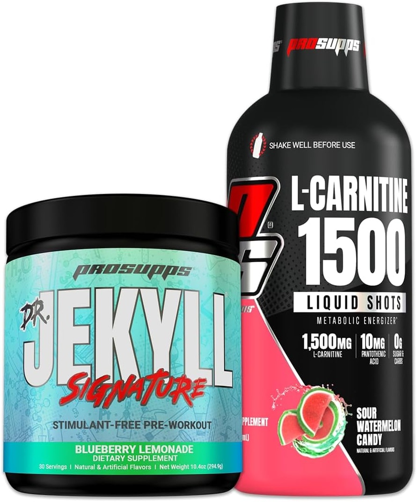 PROFUPS Dr. Jekyll Podpis borůvková limonáda a L- karnitin 1500 Soour Meloun Candy Bundle