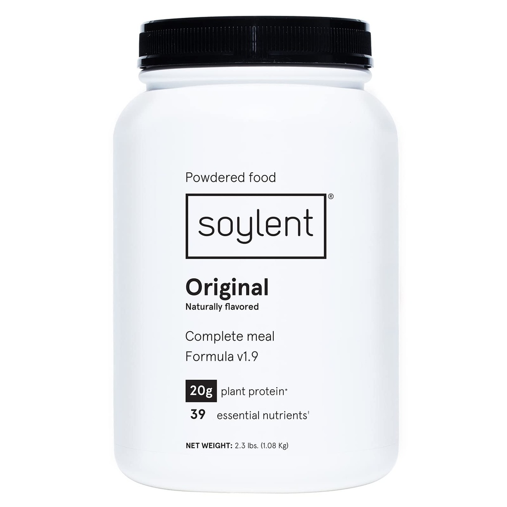 Soylent Complete Nutrition Meal Replacement Protein Powder, Original - Plant Based Vegan Protein, 39 Essential Nudents - 36.8oz