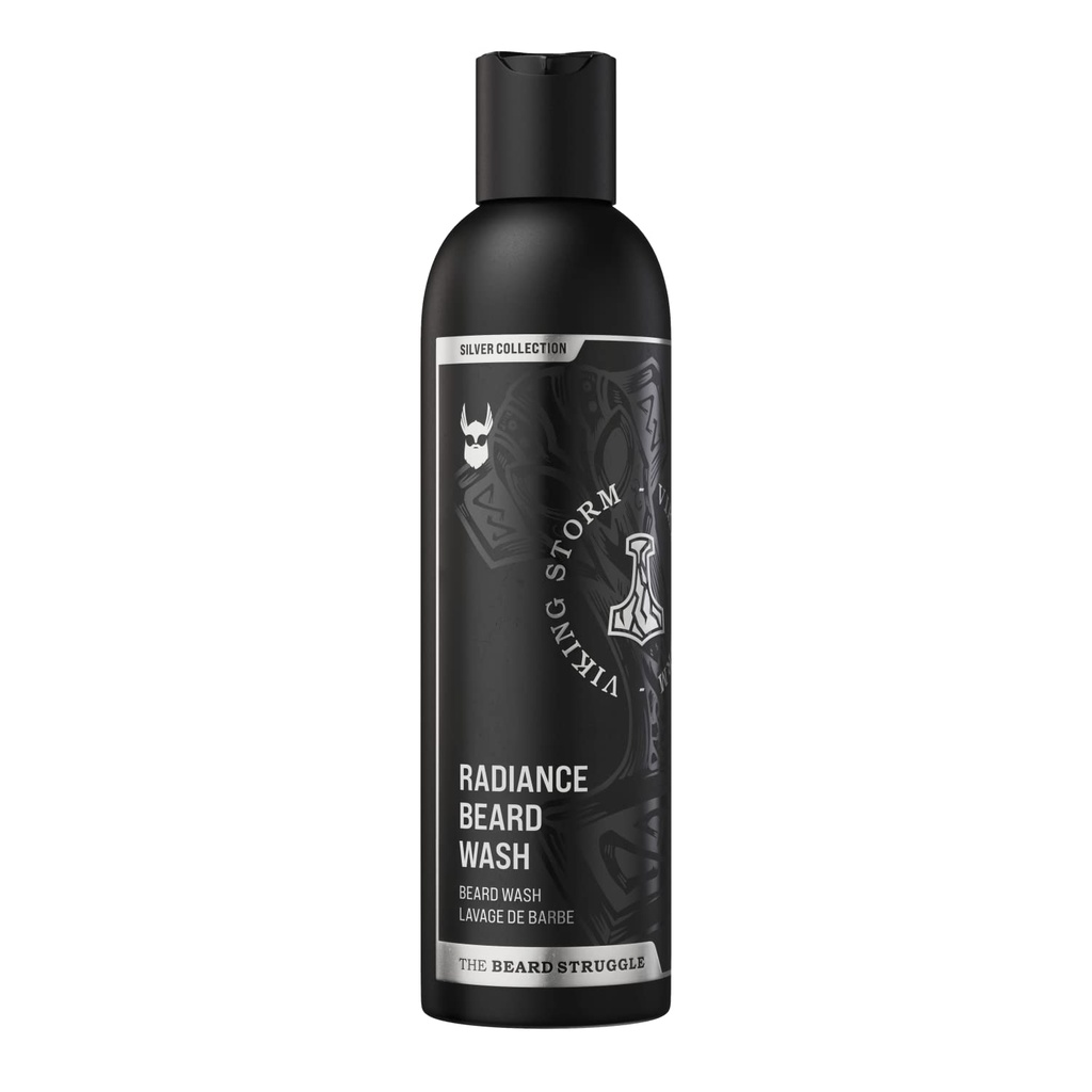 The Beard Boj Radiance Beard Wash - Deep Clean & Hydrated Beard Care - Viking Beard Shampoo for Men (8 Fl oz) - Silver Collection- Gold Collection - Platinum Collection