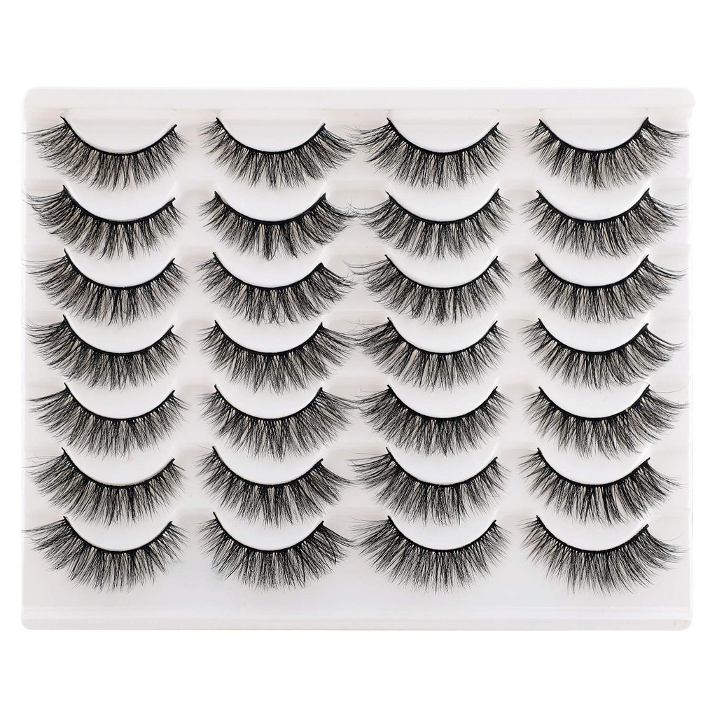Nové řasy False Eyelass Cat Eyes Wispy Natural Faux Mink Lashs 14 páry balení Light Volume Short Fake Eye Lashs Multipack
