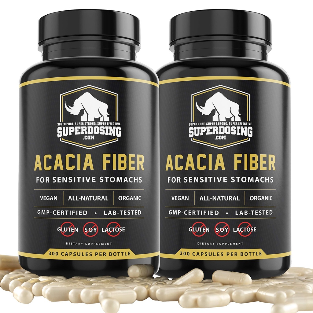 Rychle působící, Organic Acacia Senegal Fiber Kapsle 600pk. Přírodní Soluble Fiber dodatek Pill. Vegan Prebiotic Kapsle.