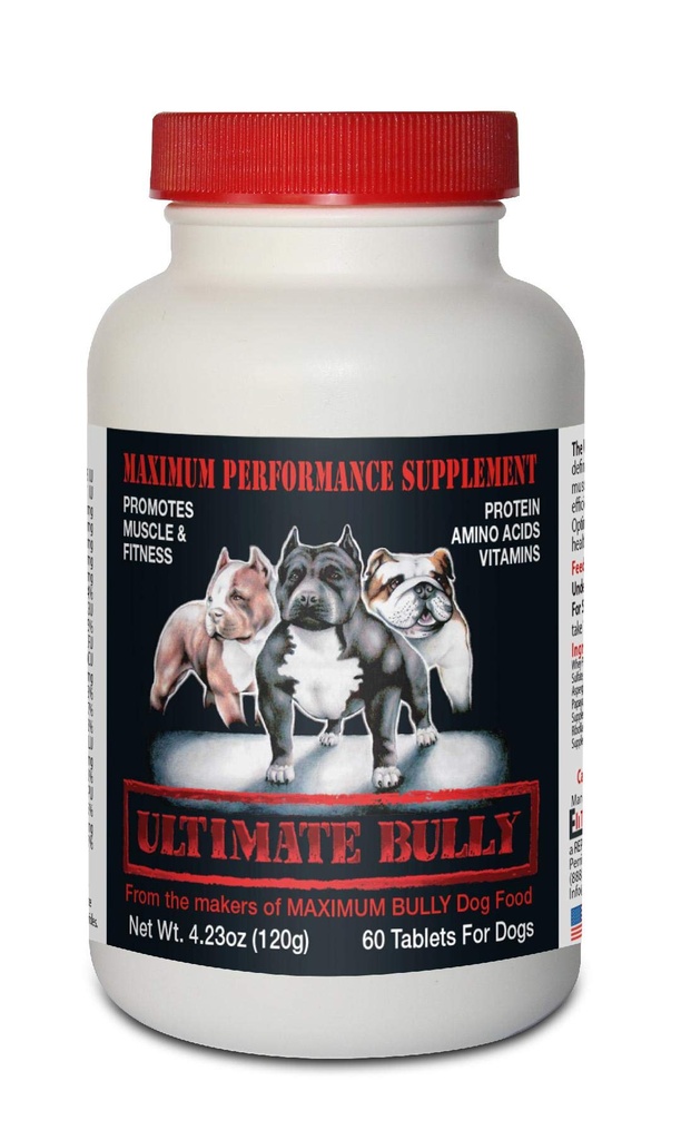 Ultimate Bully - Maximální výkon Psí doplněk, 60 Tablety, Vyrobeno v USA