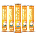 Nutrazul Imunitní Triple Action Effervescent Tablety s vitamínem C 1000mg, Vitamin D, Zinek, Podpora denní rutiny, gluten- Free, Sugar- Free, Lactose- Free, Orange Flavor, 20 Tablet (Balení 5x20)