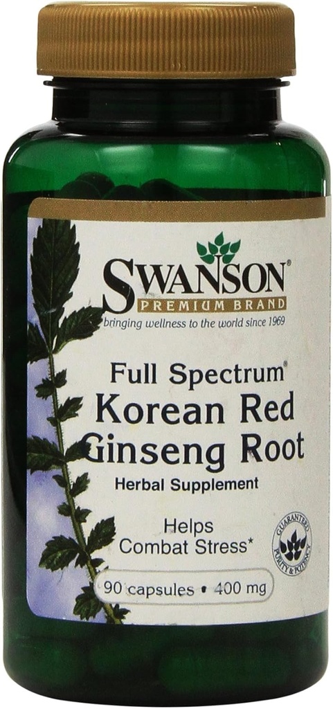 Swanson Premium Full- Spectrum Korean Red Ginseng Root 400 mg 90 Caps - balení po dvou