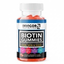 INVIGOR8 Biotin Gummies 10000mcg Gum 124; Vlasové kožní nehty Vitamíny Biotin Dodatek pro ženy Muži a děti 5000mcg x2 Supplement pro ženy 5000mcg x2