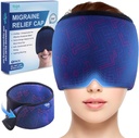 Hilph Nastavitelná Migréna Relief Cap s hubeným gelem studená komprese, bolest hlavy Relief Cap, Obličeje Chladicí maska Gel hlava Wrap pro napětí, Stres & kocovina, Soothing dárky pro ženy muži modrá