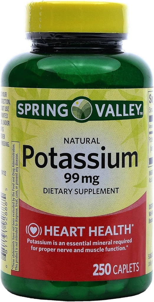 Spring Valley Draslík 99 mg z glukonátu draselného 595 mg (250 mg)
