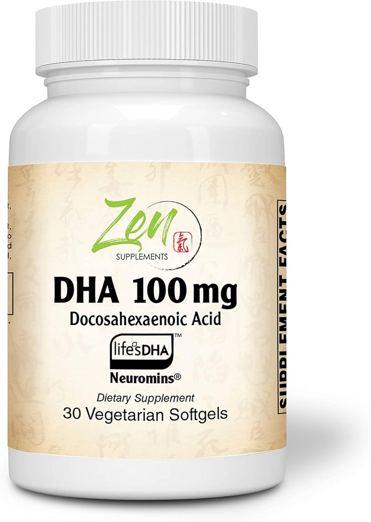 Zen doplňky - Neuromins DHA 100 Mg - Vegan & Řasy Sourced DHA dodatek podporuje oční zdraví, srdce zdraví, a Optimální Wellness 30-Vegcaps