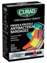 CURAD Performance Series IRONMAN Antibakteriální obvazy, Extreme Hold Adhesive Technology, Finger & Knuckle Obvazy, Flexibilní Fabric, Variety Pack s tříděné velikosti a barvy, 20 Počet