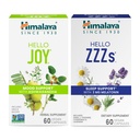 Himalaya Ahoj Radost s Ashwagandha pro zlepšení nálady a duchů & Hello ZZZ s melatonin pro podporu spánku, 60 Kapsle Každý - Bundle