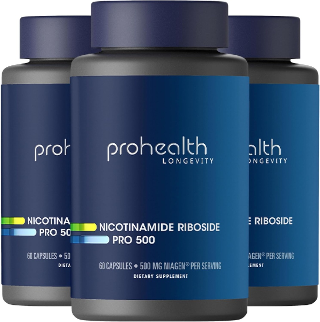 ProHealth Nikotinamid Riboside Pro 500. Patentovaný NR Niagen 500mg Plus 250mg TMG. NAD + Supplement Boosts NAD +. NR dodatek Proven ve 300 studiích. 30 Služeb (3 balení)
