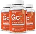 Základní prvky Glucosamine Chondroitin MSM Boswellia Serrata Hyaluronic Acid Supplement Společná podpora Antioxidační doplněk pro flexibilitu - 270 Kapsle (3 Pack)
