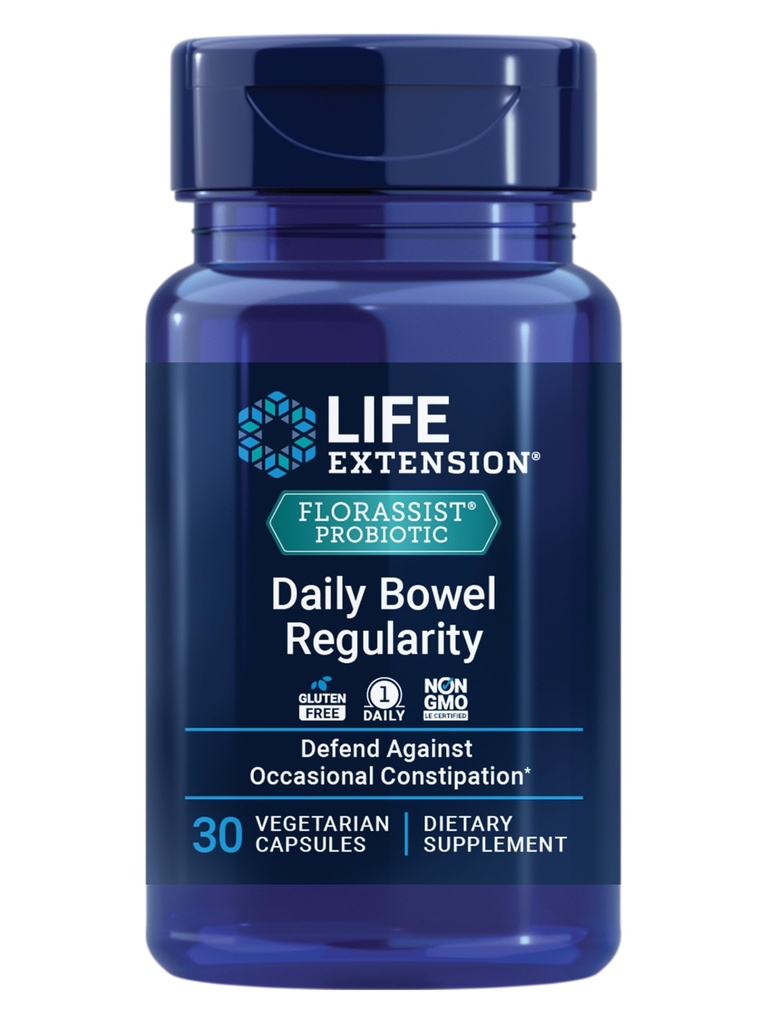 Life Extension FLORASSIST Denní Bowel Regularity, 30 Vegetariánské kapsle