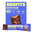 Misfit Vegan Protein Bary, Cookie Dough - Aktualizovaný recept 124; Plant based, Nízký cukr & Carb, High Fiber Snacks CU124; Balení po 15